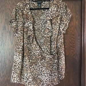 Lane Bryant animal print sheer top